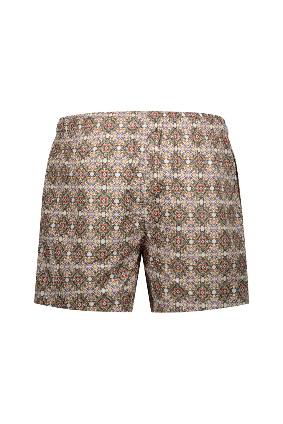 Kaleidoscope Print Swim Shorts In White