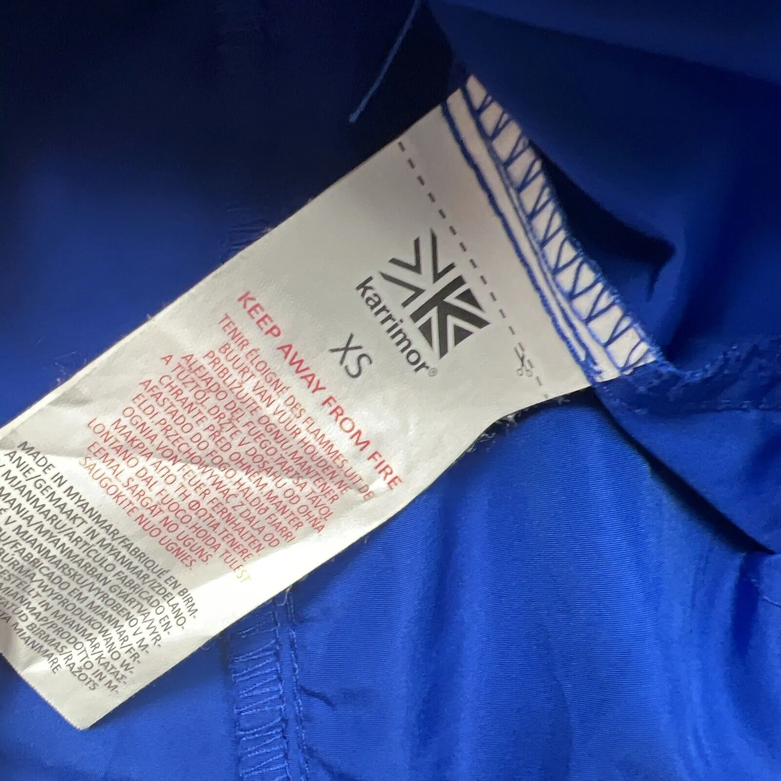 Karrimor Run Unisex Blue Windbreaker Size XS