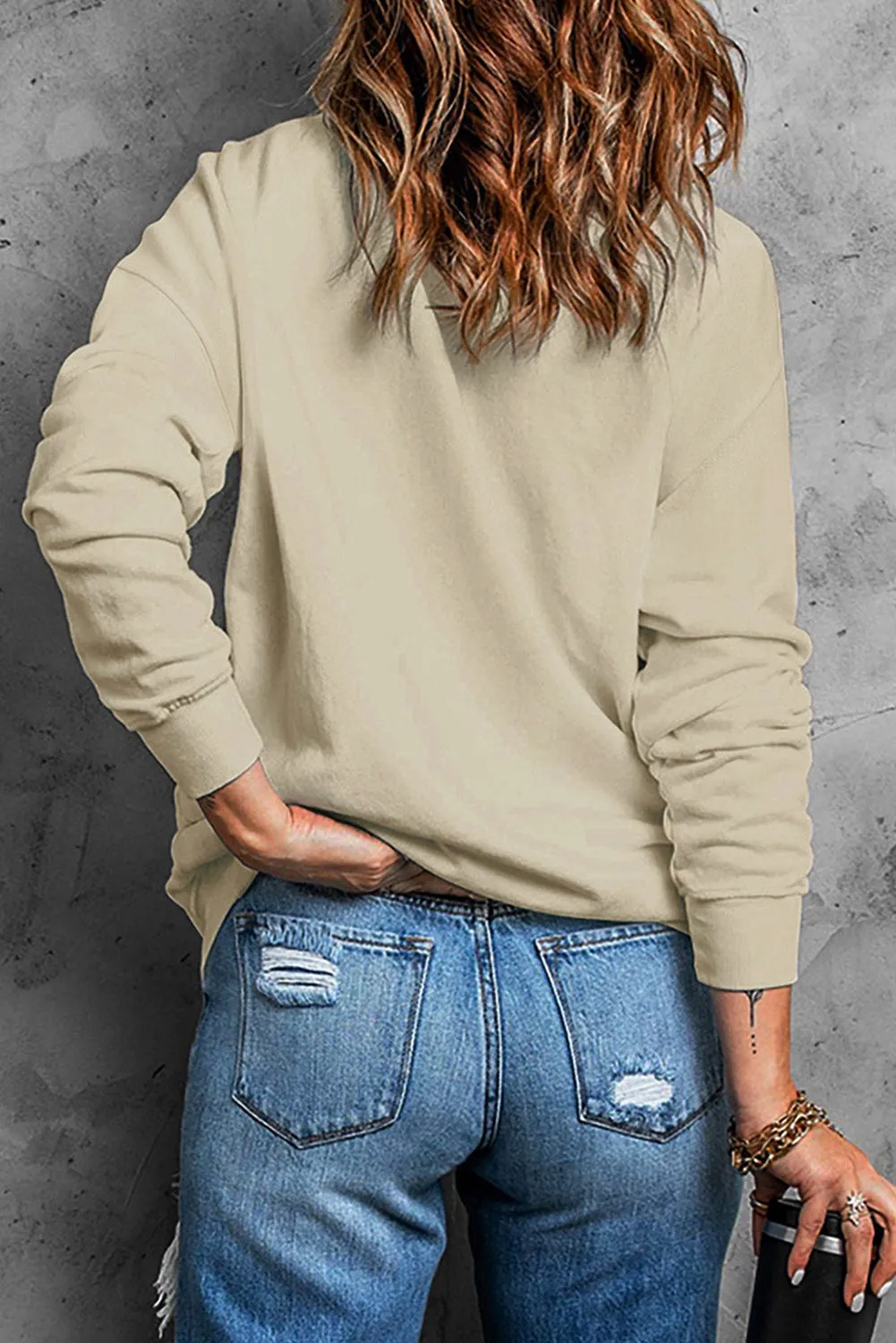 Khaki Halloween Ghosts and Bats Heart-shaped Graphic Sweatshirt