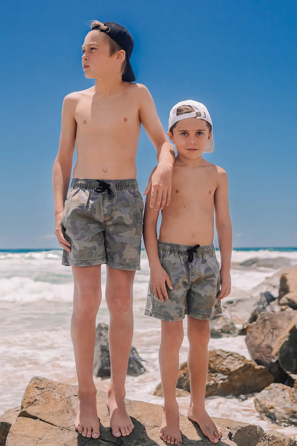 Kids Camo Swim Shorts