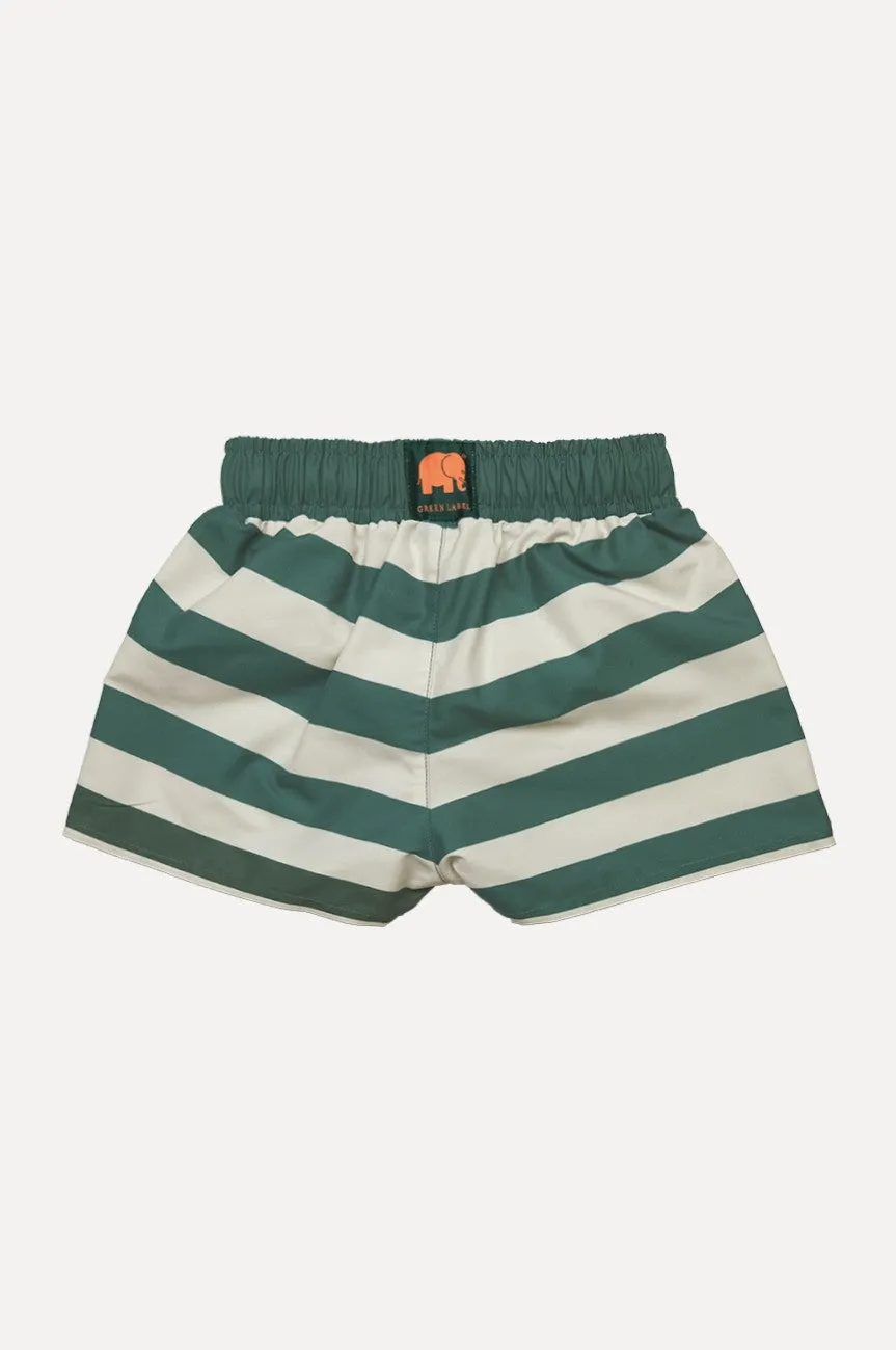 Kids' Owari Swim Shorts Striped Green