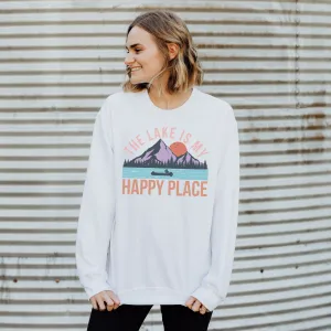 LAKE IS MY HAPPY PLACE CREWNECK SWEATSHIRT