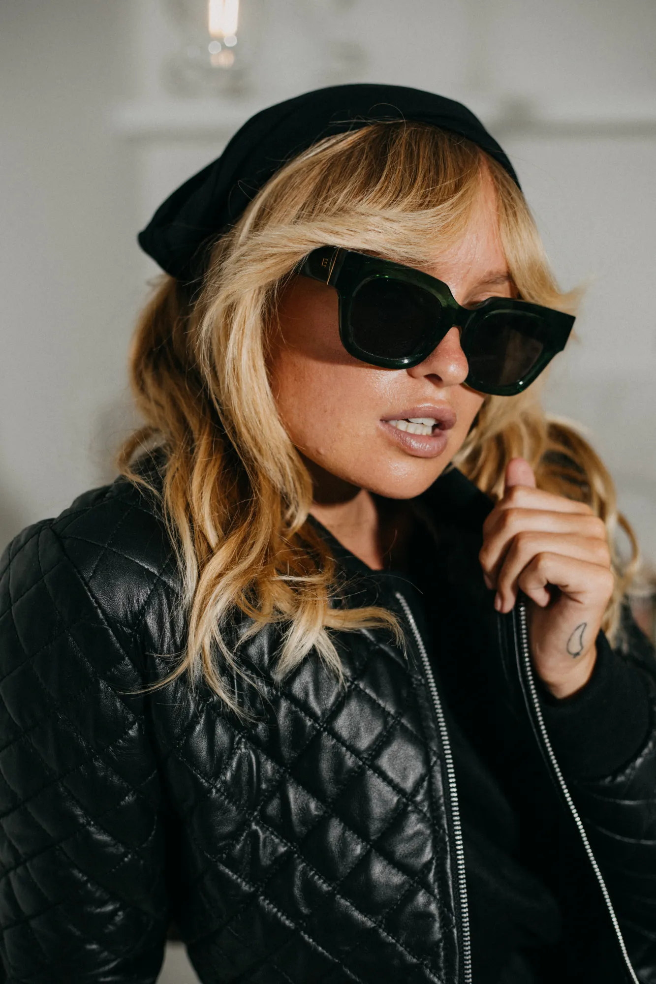 'Leni' Ladies Leather Bomber Jacket
