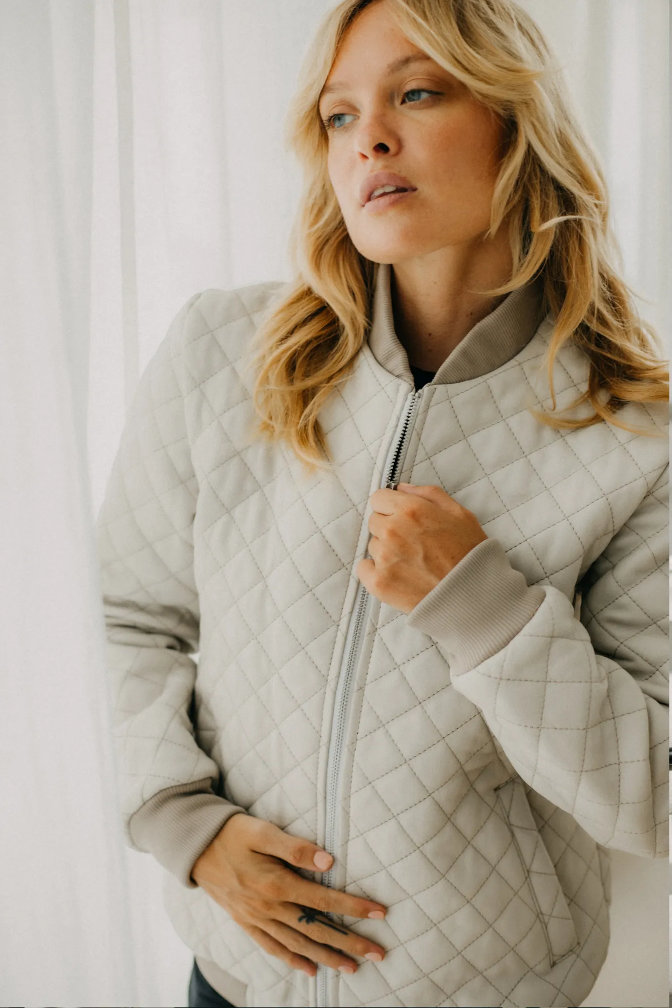'Leni' Ladies Leather Bomber Jacket