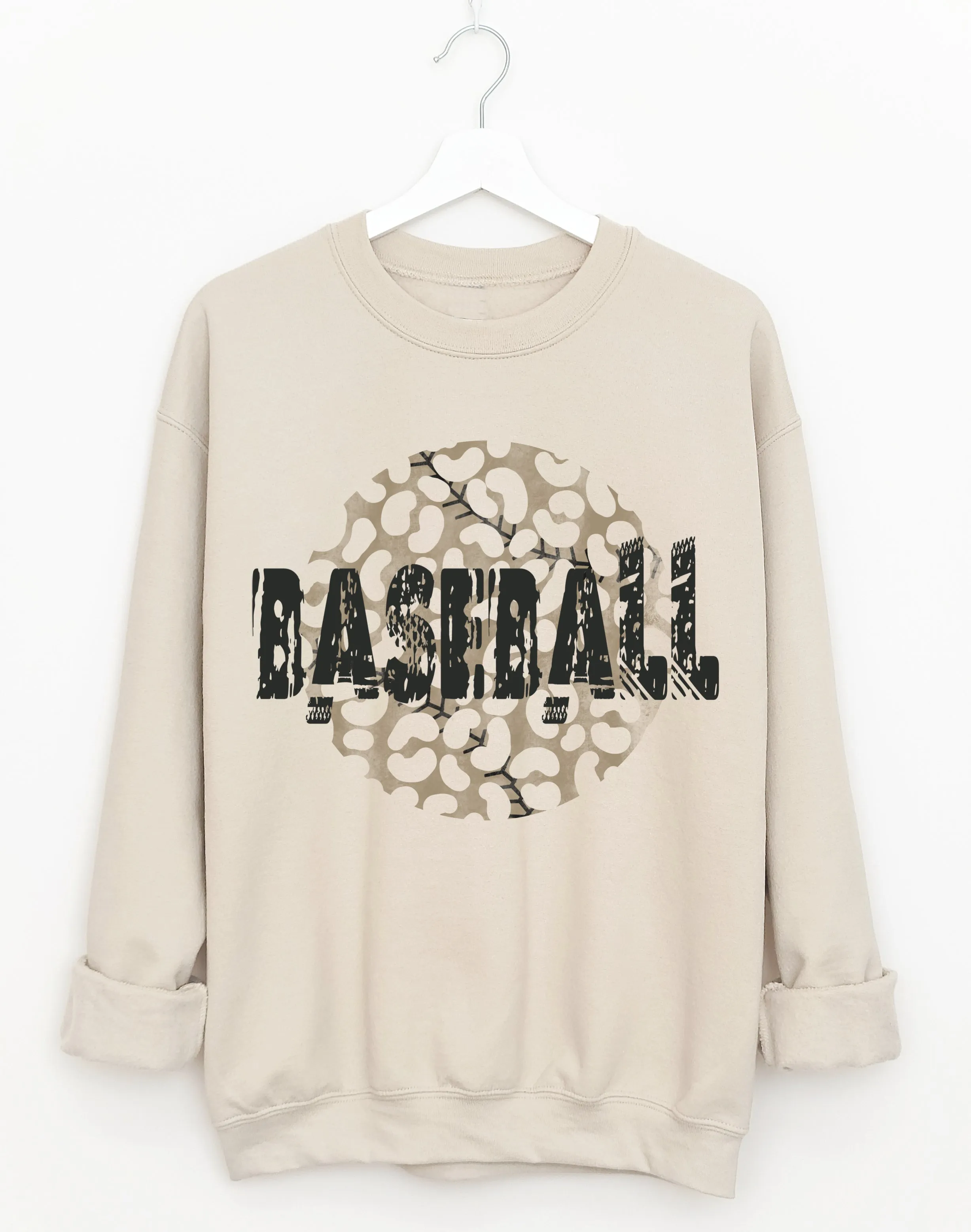 Leopard Baseball Sweatshirt/  Bella Softstyle or Gildan Sports Mom Sweatshirt