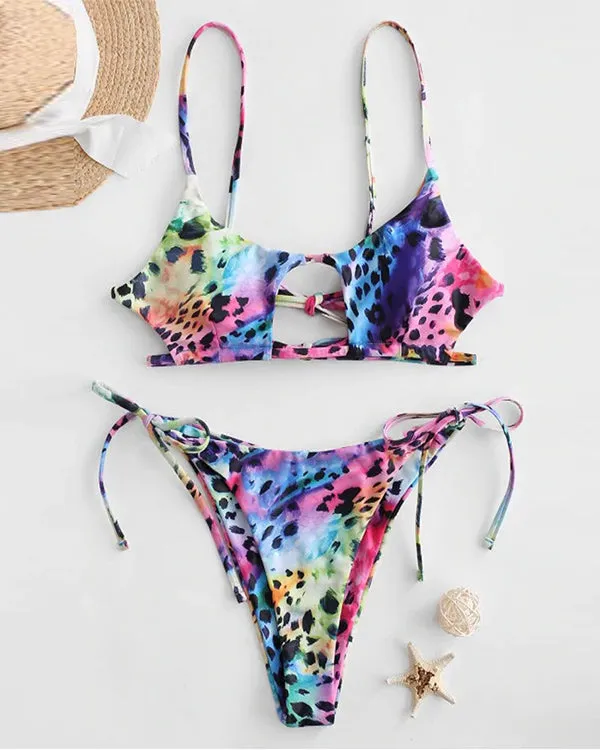 Leopard Tie Side Bikini Sets