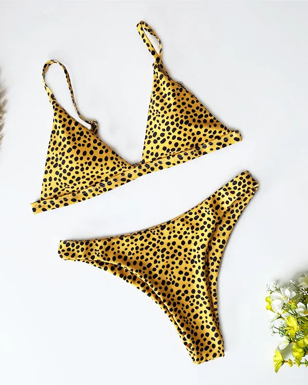 Leopard Triangle Bikini Sets