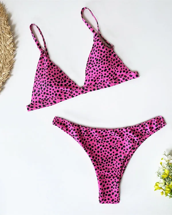 Leopard Triangle Bikini Sets