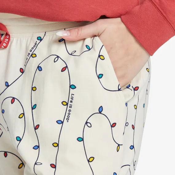 Life is Good Women's Twinkle Lights Pattern Snuggle Up Sleep Pant