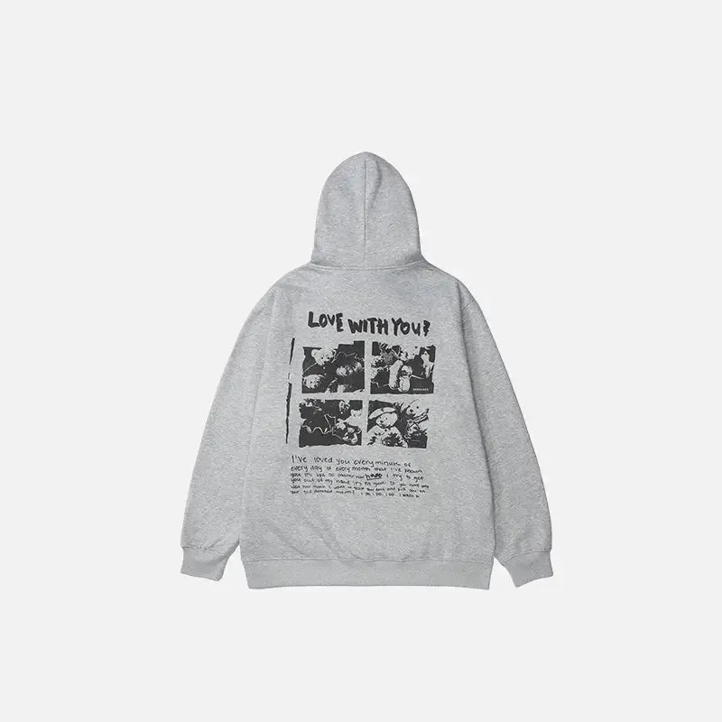 Love With You Y2K Hoodie for Trendy Y2K Streetwear Style