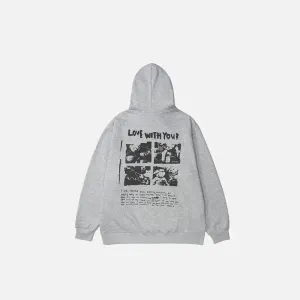Love With You Y2K Hoodie for Trendy Y2K Streetwear Style
