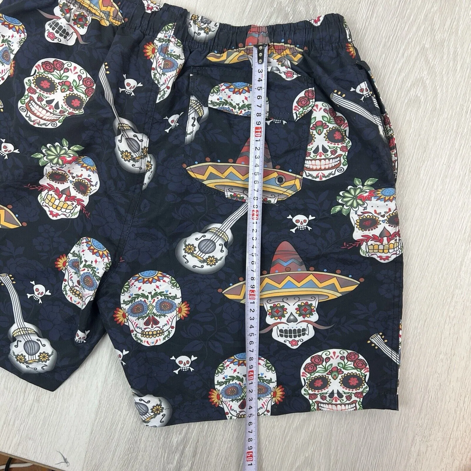 Lowes Mens Mexican Calavera Swim Shorts Boardies Beach Shorts Size XL