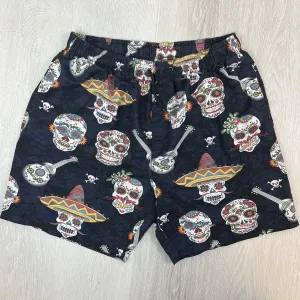 Lowes Mens Mexican Calavera Swim Shorts Boardies Beach Shorts Size XL