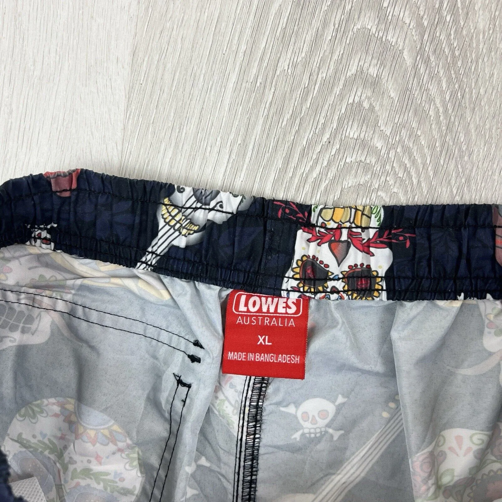 Lowes Mens Mexican Calavera Swim Shorts Boardies Beach Shorts Size XL
