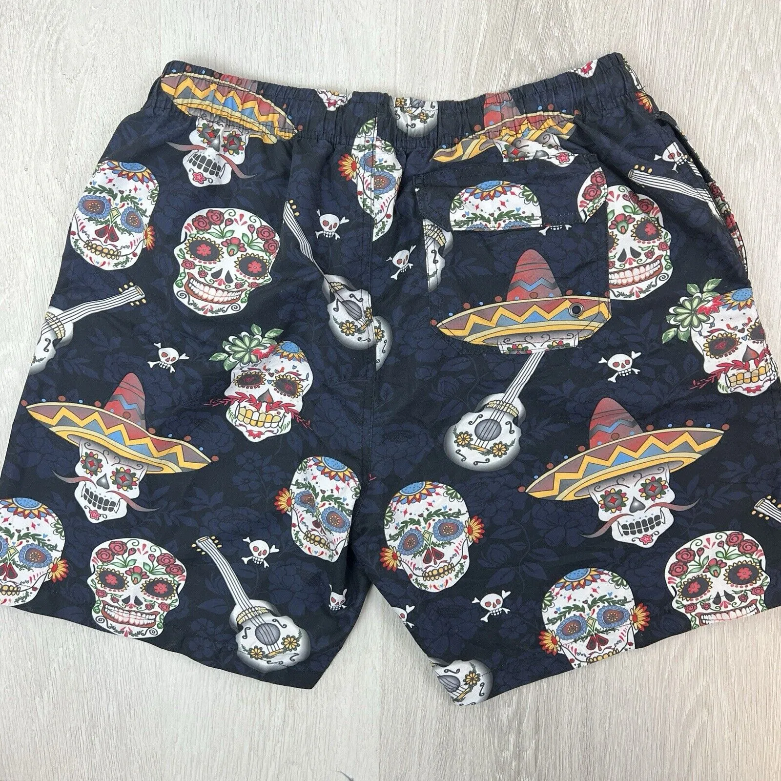 Lowes Mens Mexican Calavera Swim Shorts Boardies Beach Shorts Size XL
