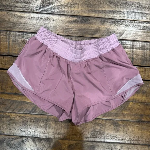 Lululemon Hotty Hot Figue Rose Blush Pink Gym Running Active Athletic Shorts 10