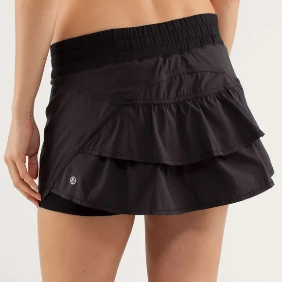 Lululemon Run: Track Attack Athletic Skirt Skort in Black size 2