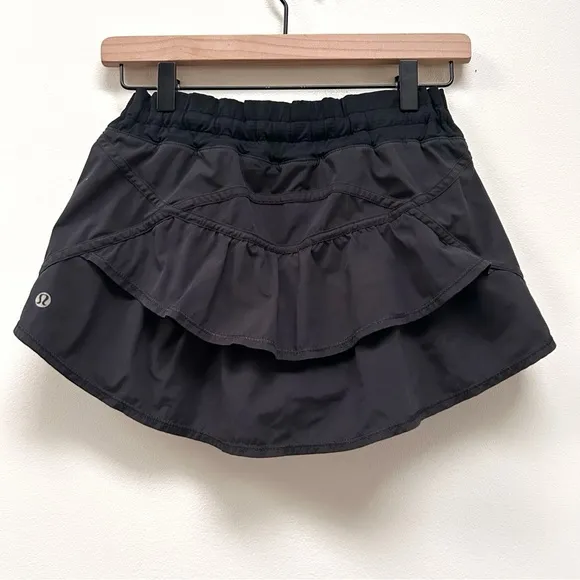 Lululemon Run: Track Attack Athletic Skirt Skort in Black size 2