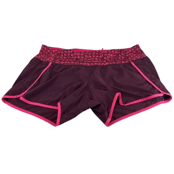 Lululemon Women's Burgundy w/Pink Detail Running Shorts Size 8
