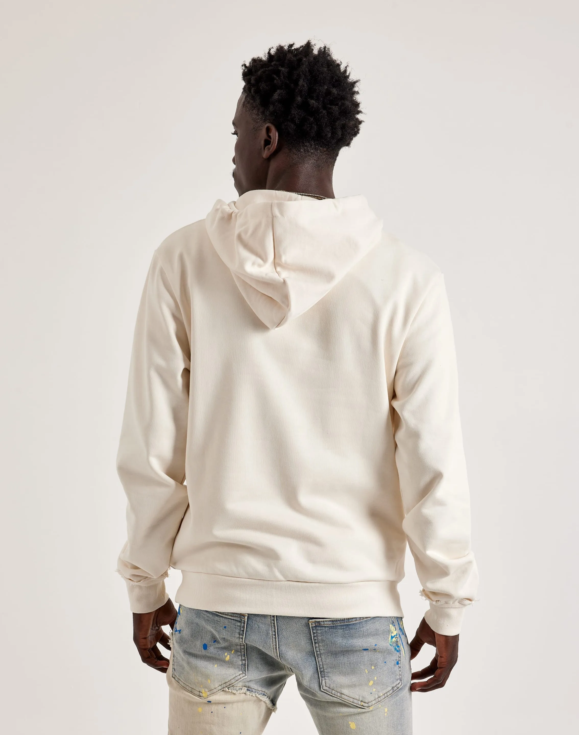 Majestik Skull Head Tapestry Mix Hoodie