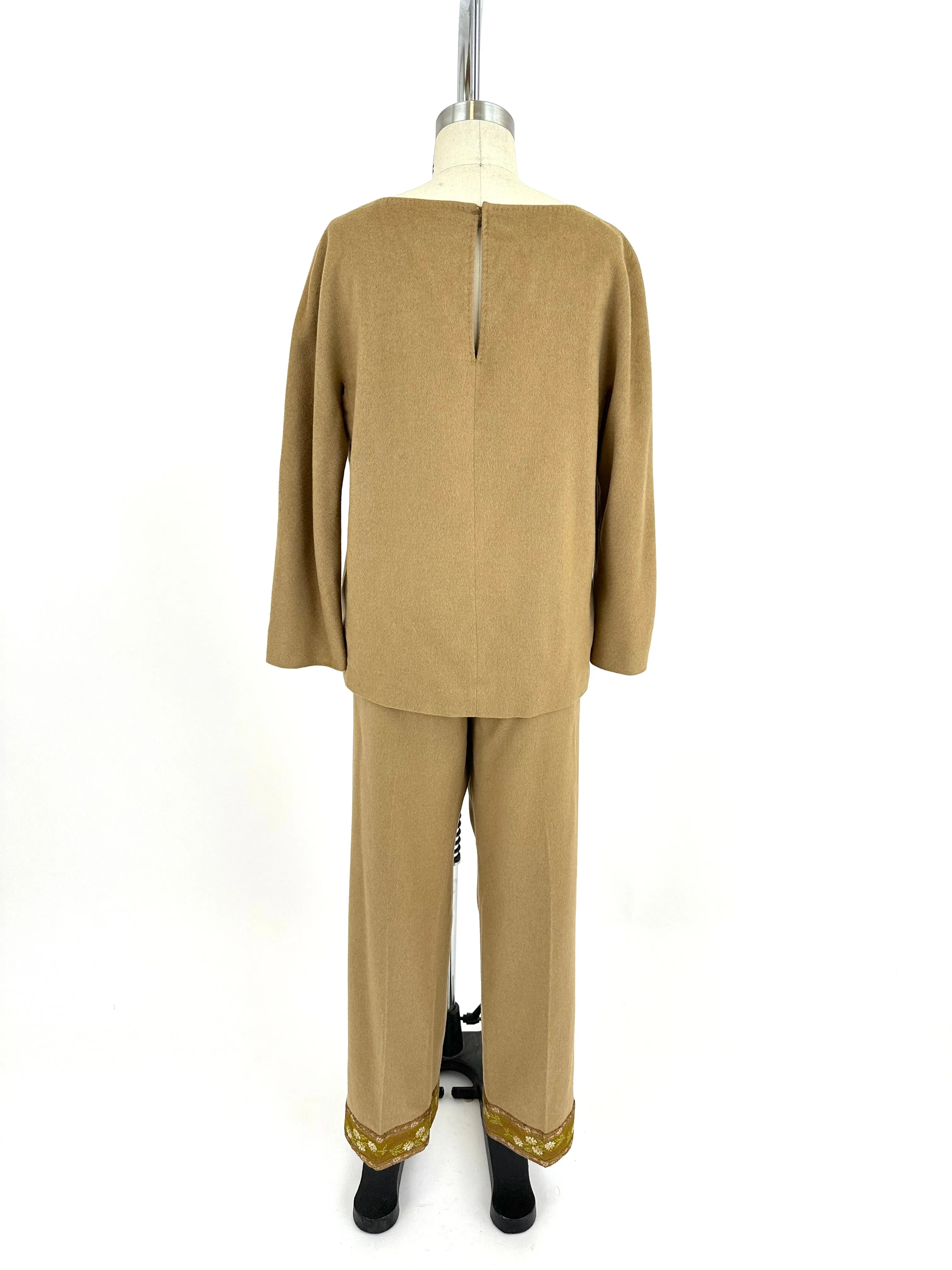 Max Mara Camel Hair Embroidered Pant Set*