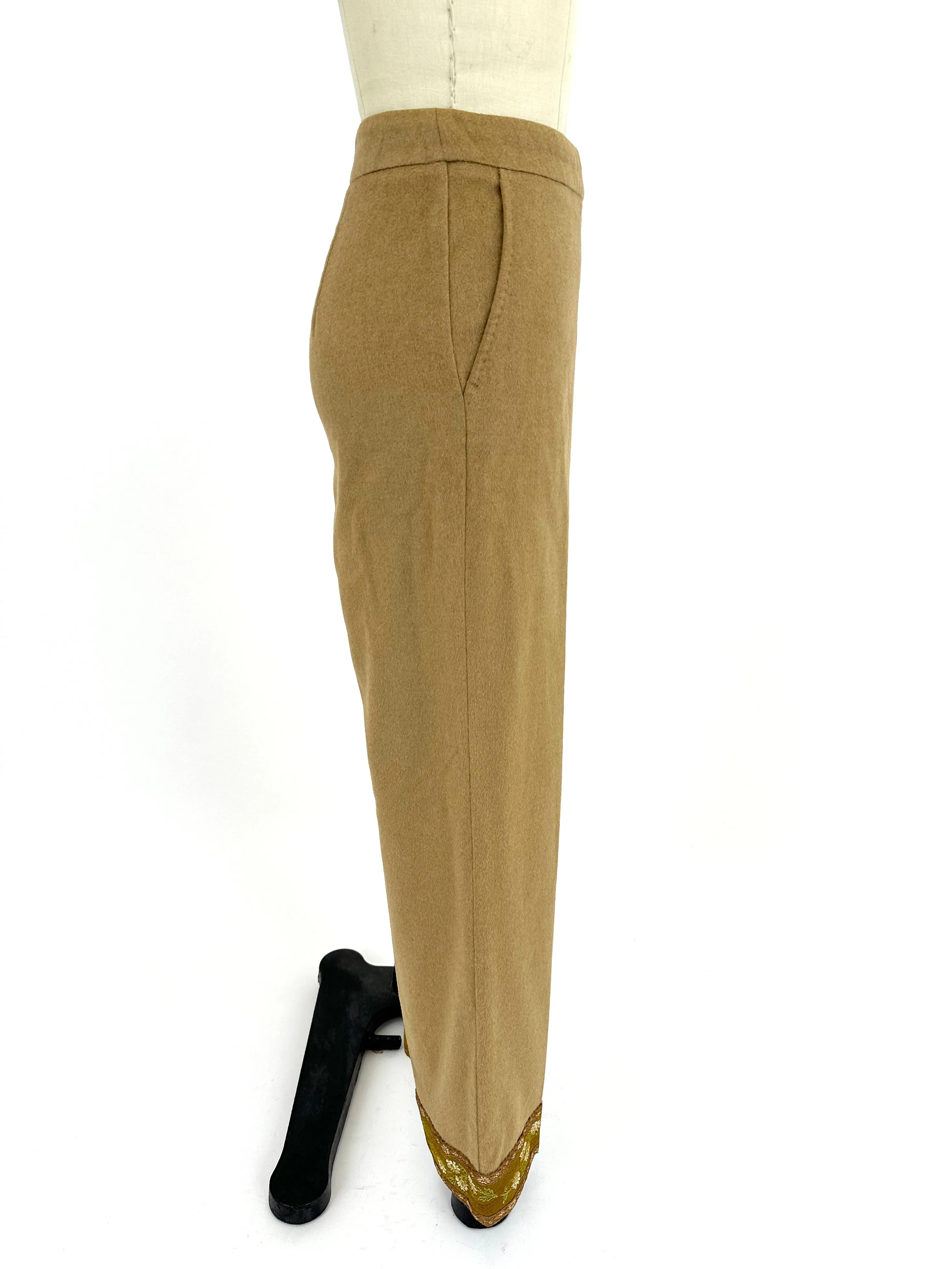 Max Mara Camel Hair Embroidered Pant Set*