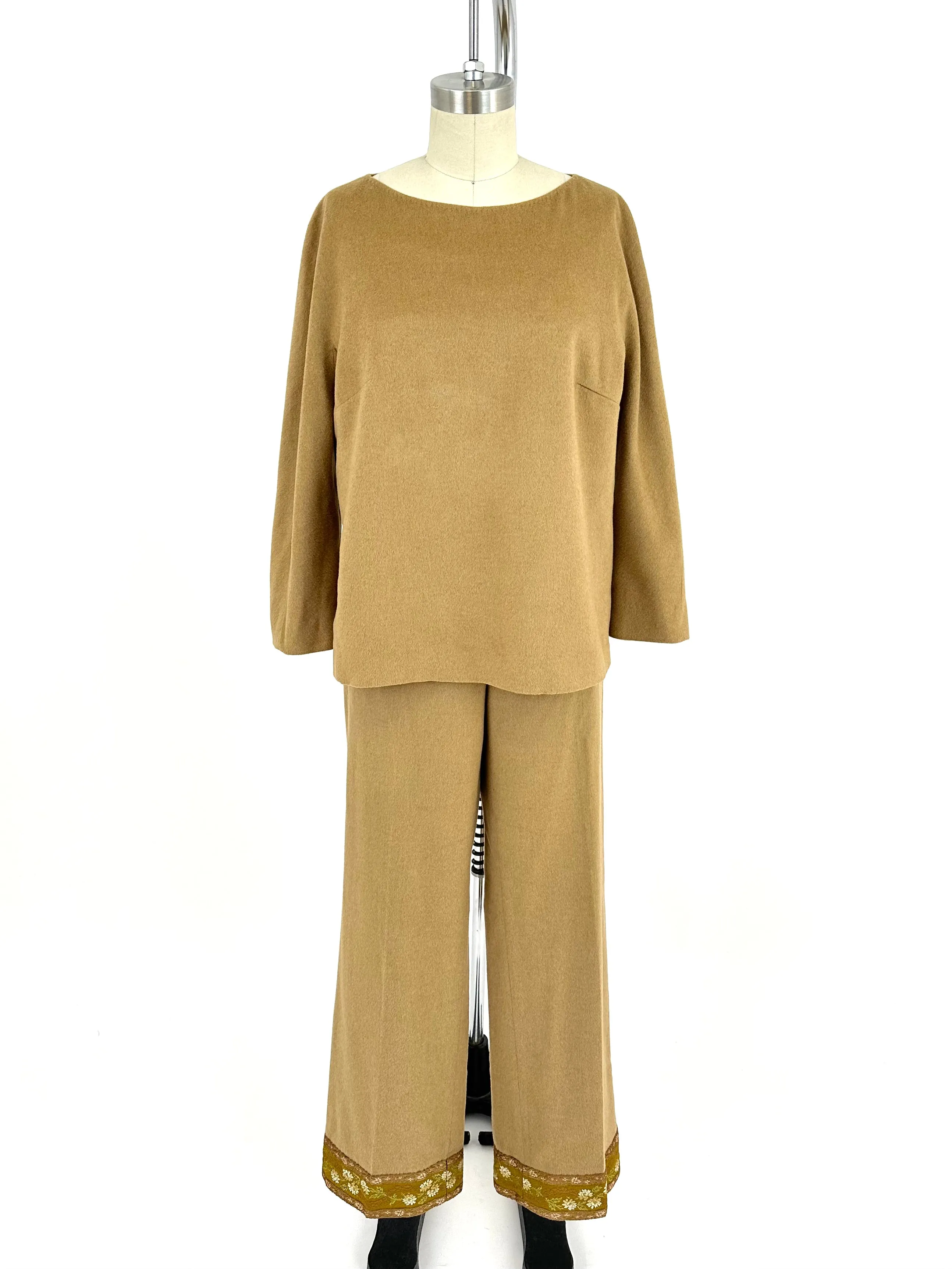Max Mara Camel Hair Embroidered Pant Set*