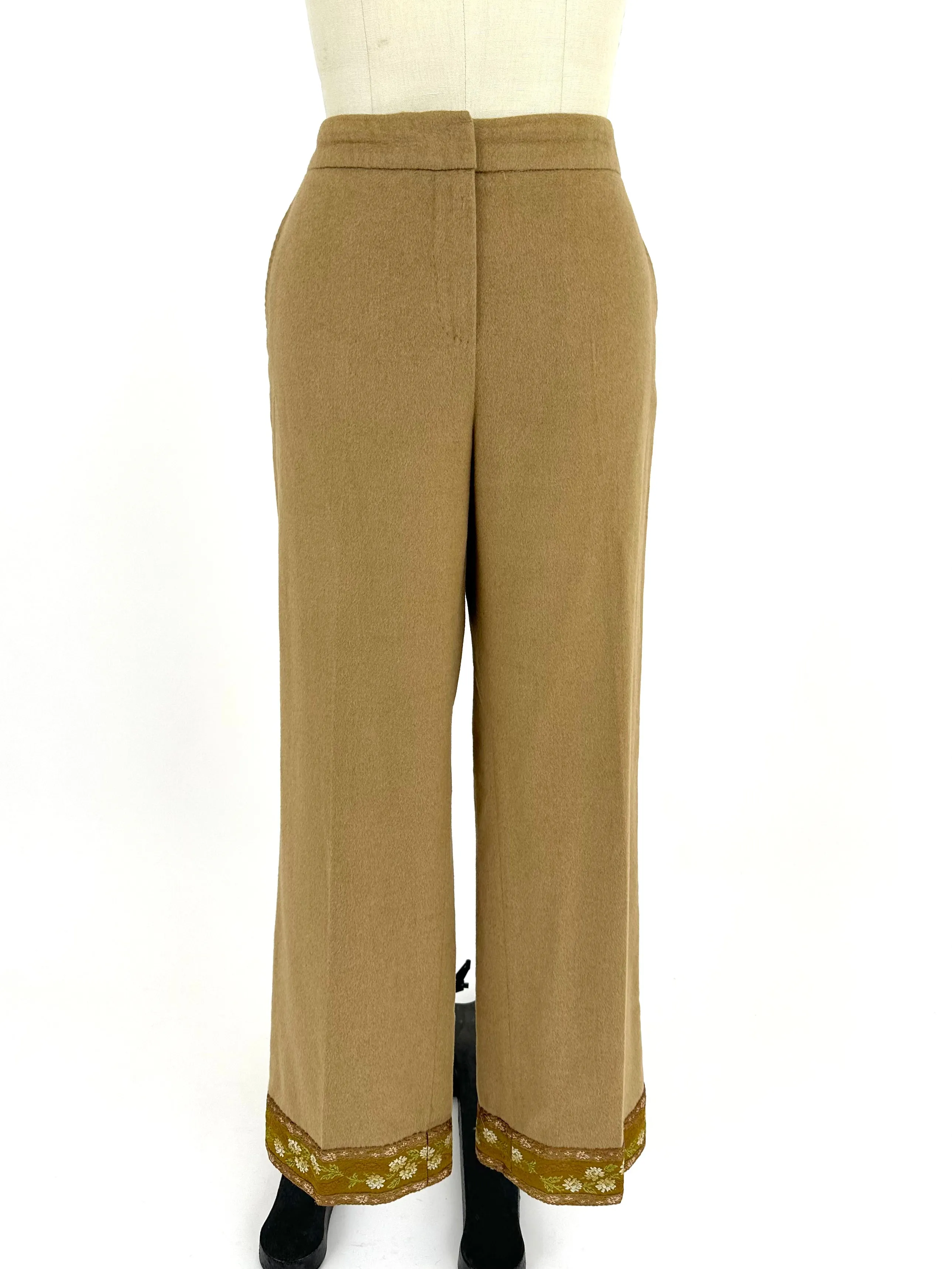 Max Mara Camel Hair Embroidered Pant Set*