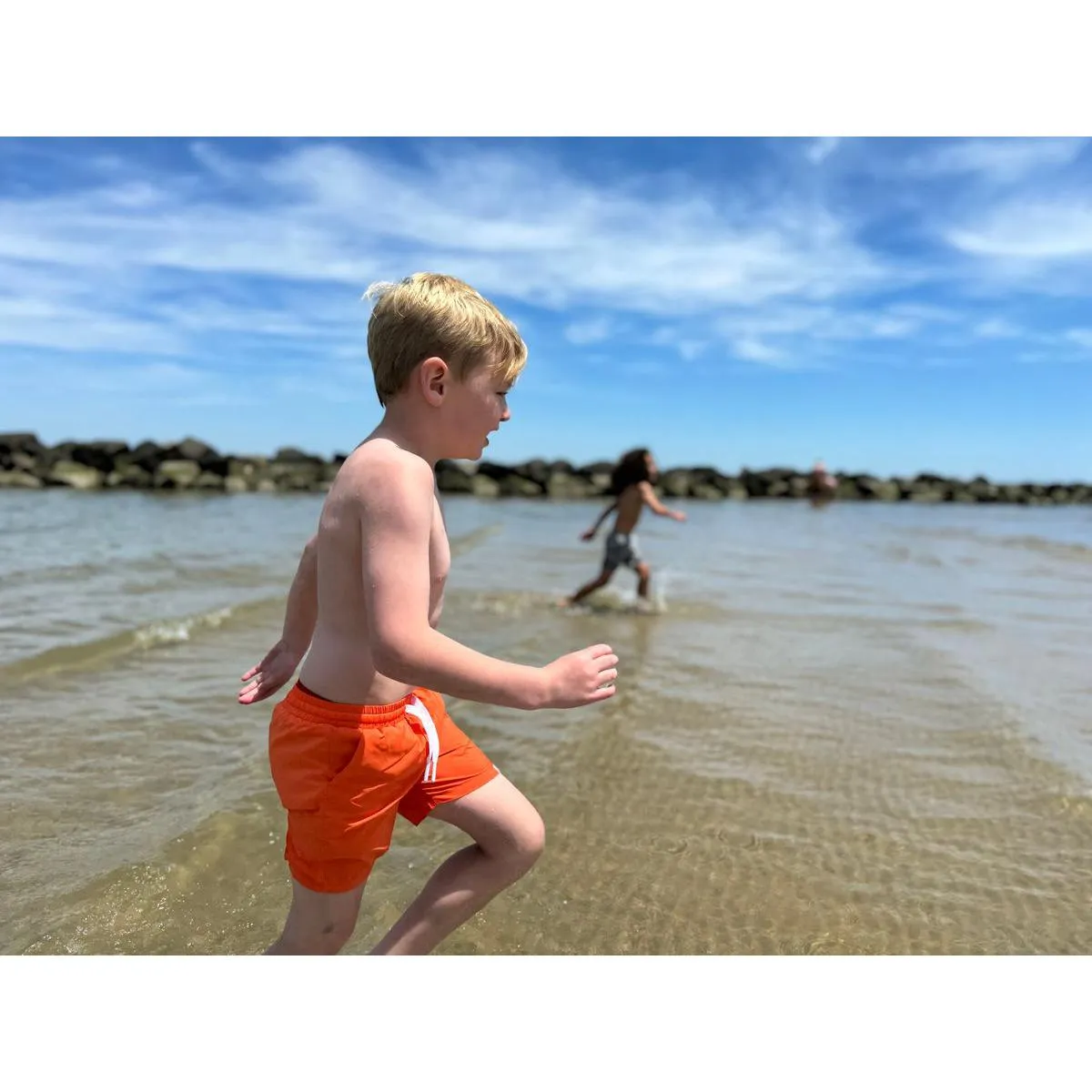 Me & Henry Splash Swim Shorts- Tangerine