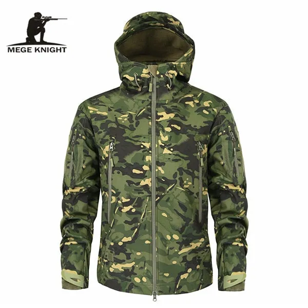 Mege Brand Clothing Autumn Men's Military Camouflage Fleece Jacket Army Tactical Clothing  Multicam Male Camouflage Windbreakers