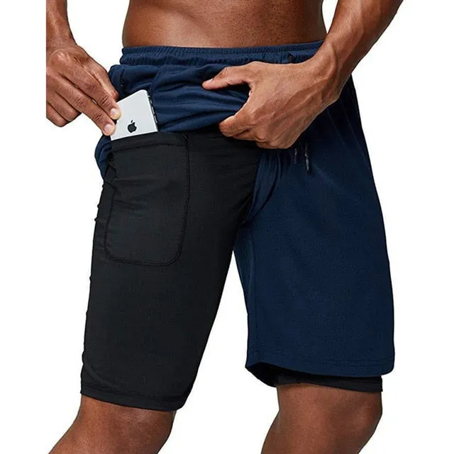 Men Running Shorts 2 In 1 Sport GYM Shorts Men New Design Jogging Fitness Training Shorts Quick Dry Basketball Shorts Male