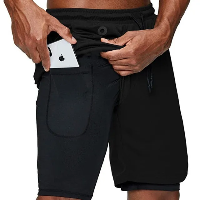 Men Running Shorts 2 In 1 Sport GYM Shorts Men New Design Jogging Fitness Training Shorts Quick Dry Basketball Shorts Male