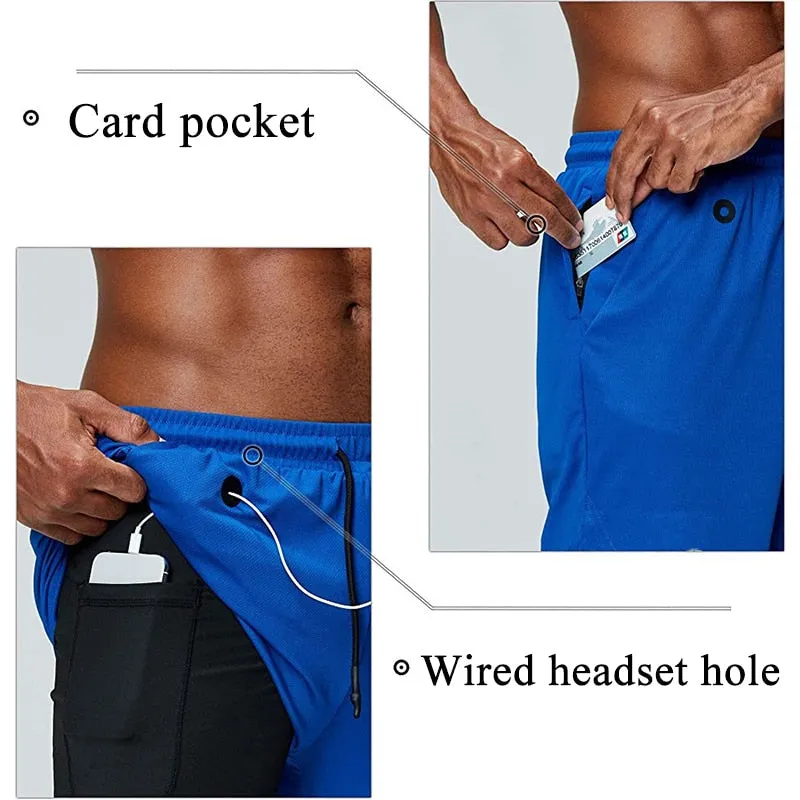 Men Running Shorts 2 In 1 Sport GYM Shorts Men New Design Jogging Fitness Training Shorts Quick Dry Basketball Shorts Male