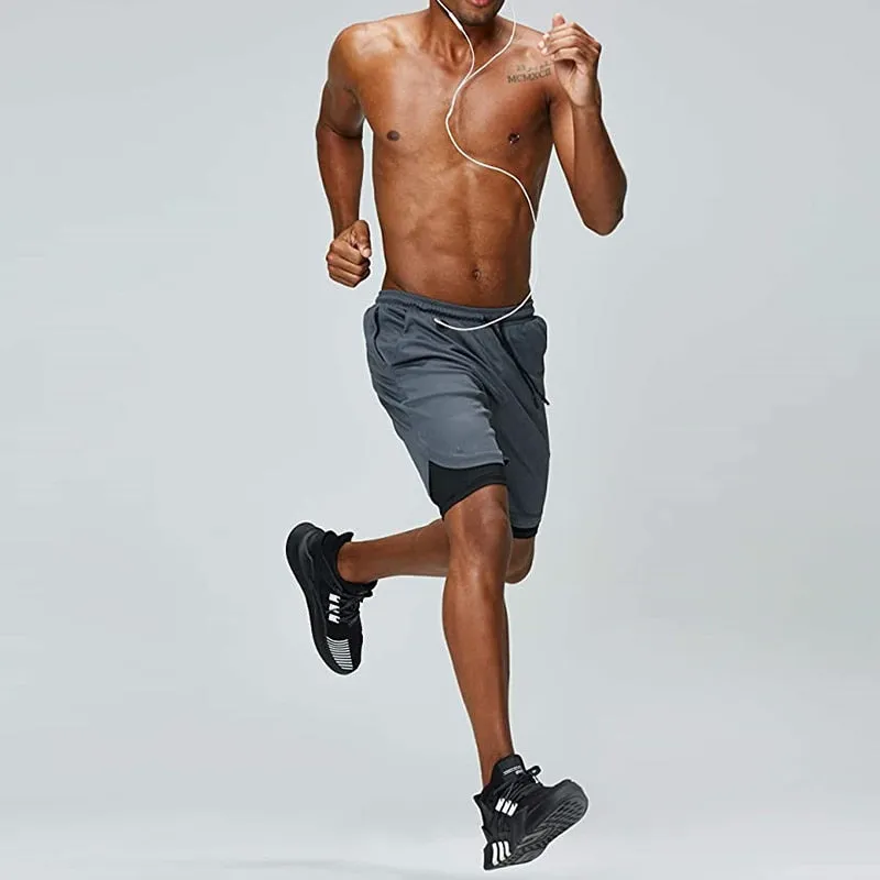 Men Running Shorts 2 In 1 Sport GYM Shorts Men New Design Jogging Fitness Training Shorts Quick Dry Basketball Shorts Male