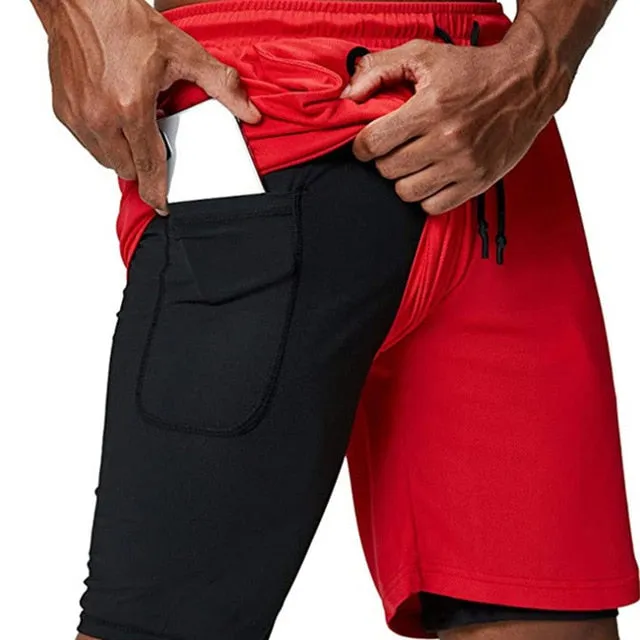Men Running Shorts 2 In 1 Sport GYM Shorts Men New Design Jogging Fitness Training Shorts Quick Dry Basketball Shorts Male