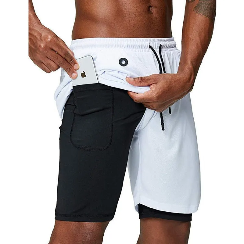 Men Running Shorts 2 In 1 Sport GYM Shorts Men New Design Jogging Fitness Training Shorts Quick Dry Basketball Shorts Male