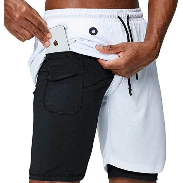 Men Running Shorts 2 In 1 Sport GYM Shorts Men New Design Jogging Fitness Training Shorts Quick Dry Basketball Shorts Male