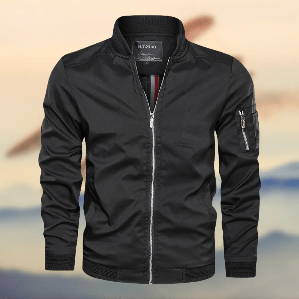 Men's Chic Bomber Jacket for Cozy Relaxation