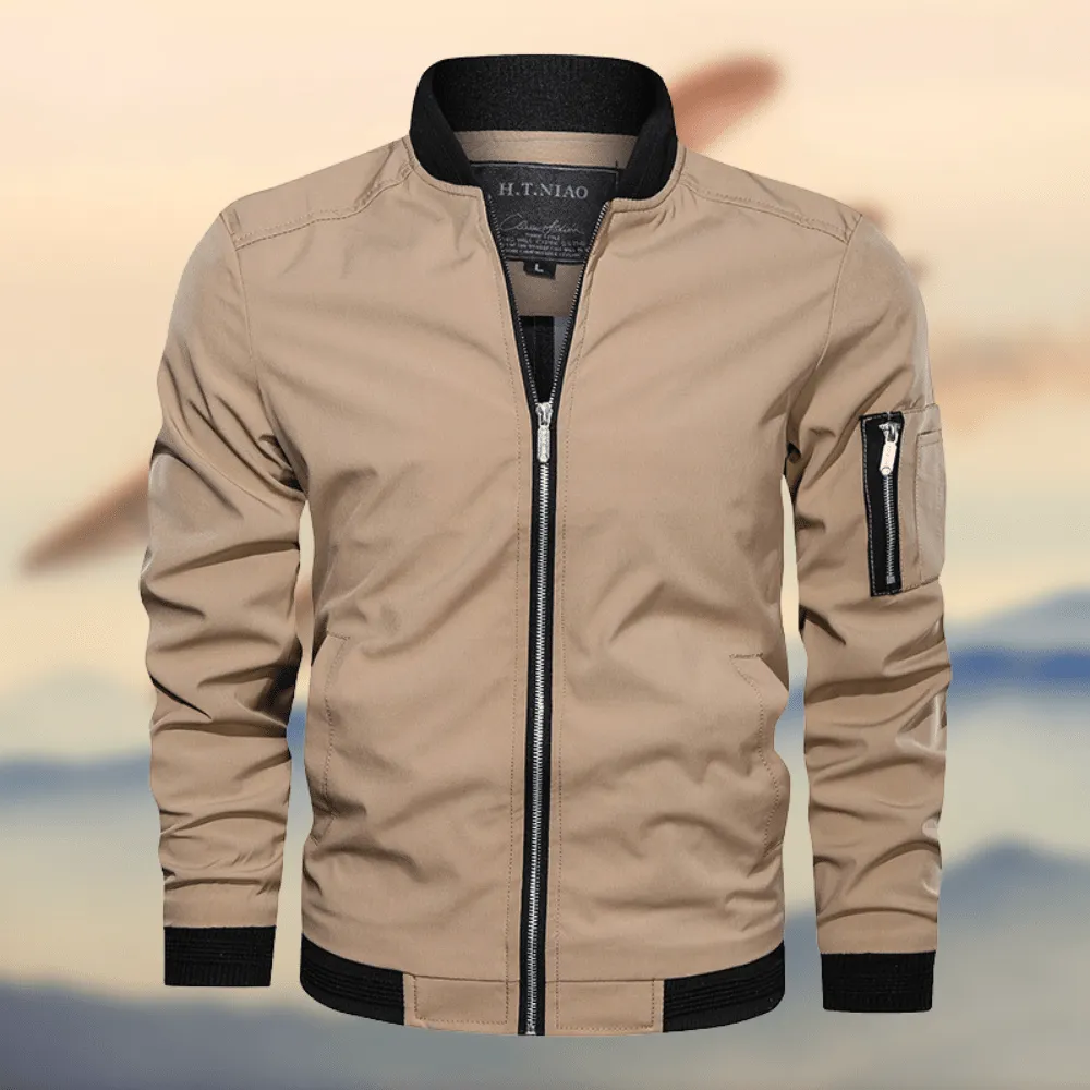 Men's Chic Bomber Jacket for Cozy Relaxation