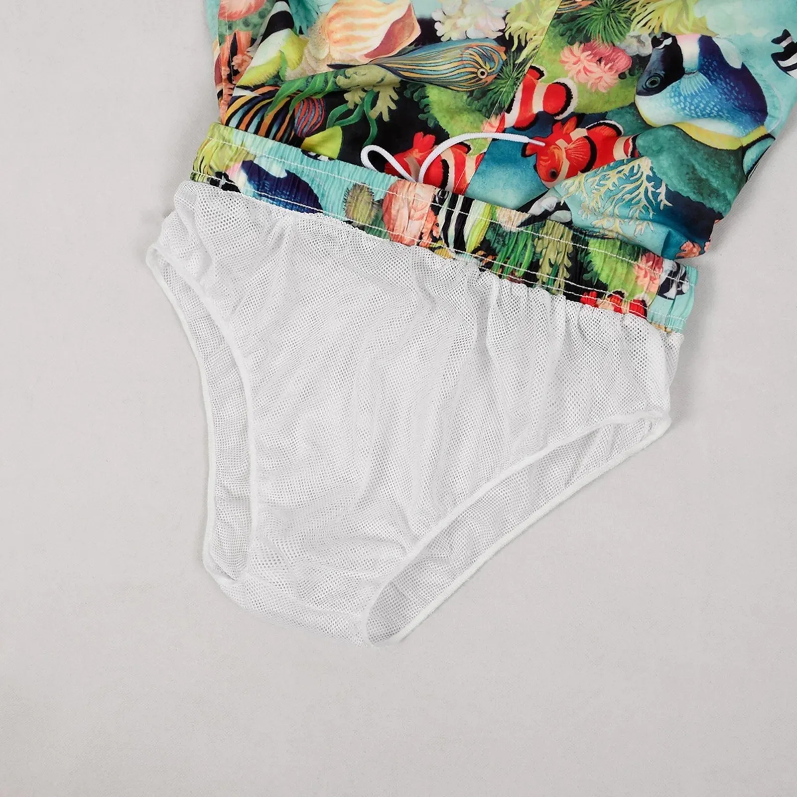 Men's Coastal Inspired Swim Shorts with Mesh Liner