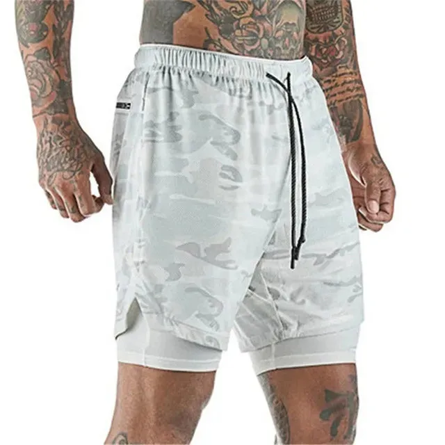 Men’s Double-Decker Running Shorts – Breathable and Supportive Workout Wear