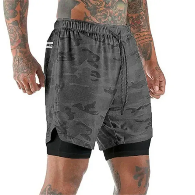 Men’s Double-Decker Running Shorts – Breathable and Supportive Workout Wear