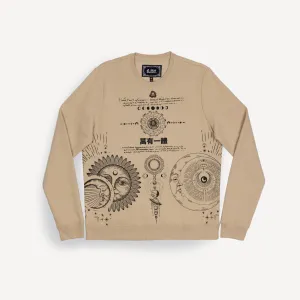 Mens Graphic Wraparound Crewneck Sweatshirt - Fields of Rye / One Universe