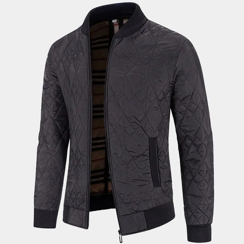 Men's Insulated Bomber Jacket with Plaid Interior