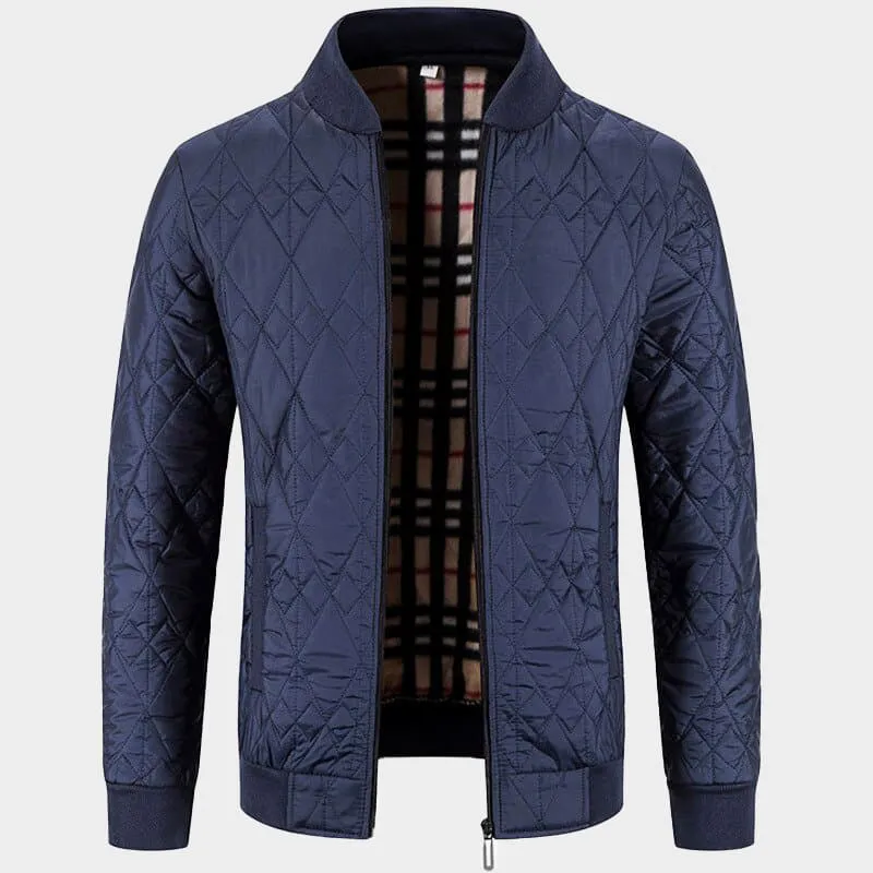 Men's Insulated Bomber Jacket with Plaid Interior