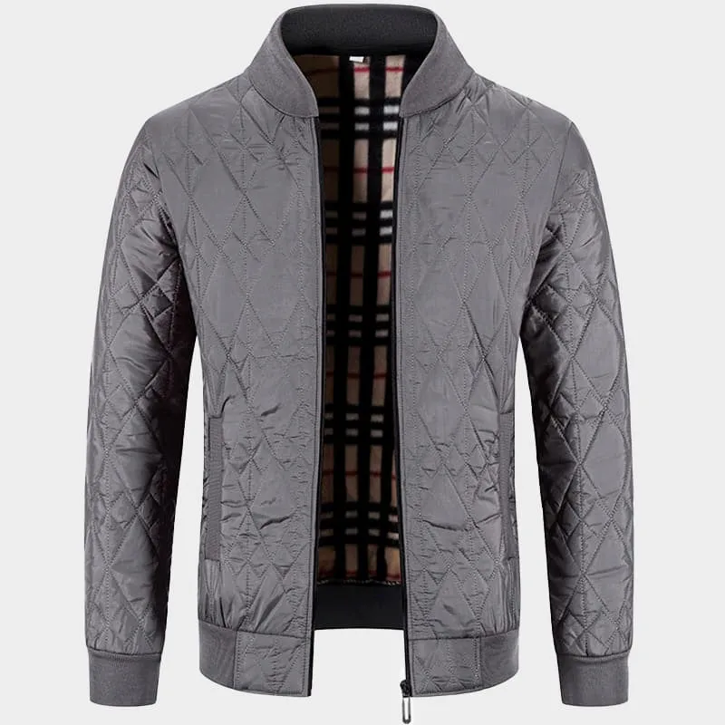 Men's Insulated Bomber Jacket with Plaid Interior