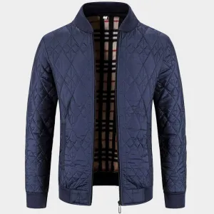 Men's Insulated Bomber Jacket with Plaid Interior