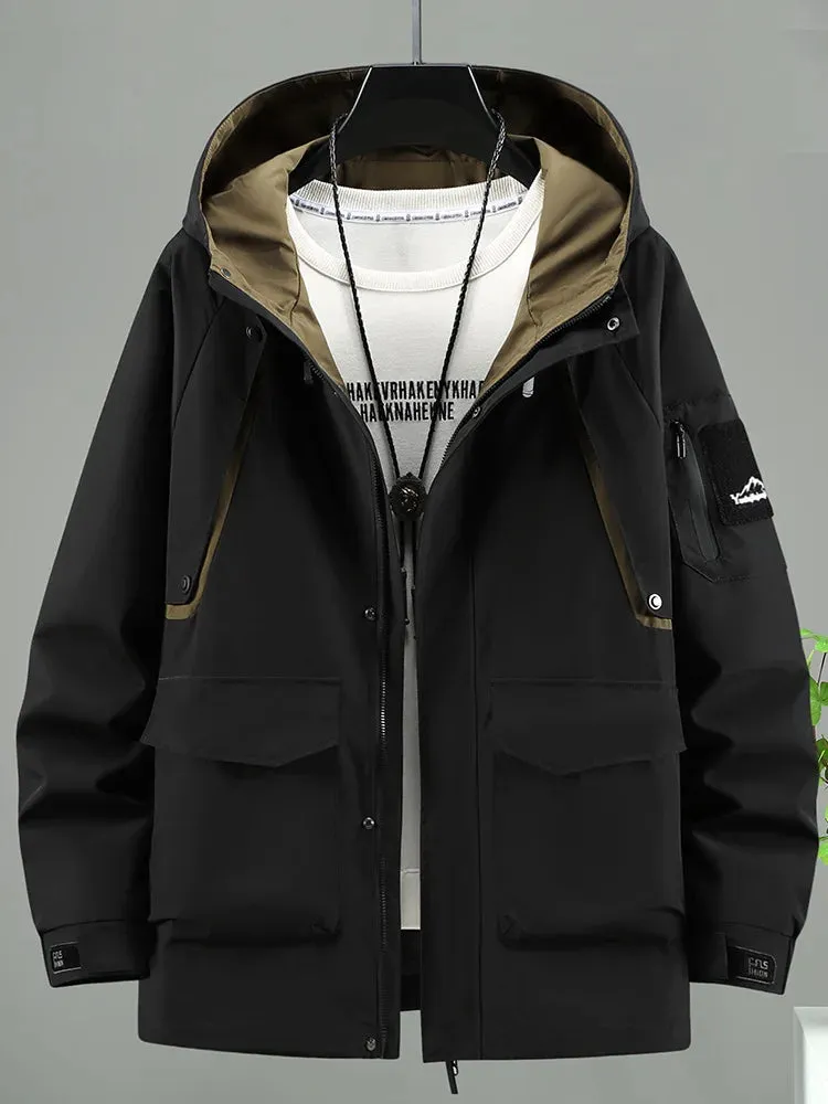 Men's Long Trench  Windbreaker Jacket