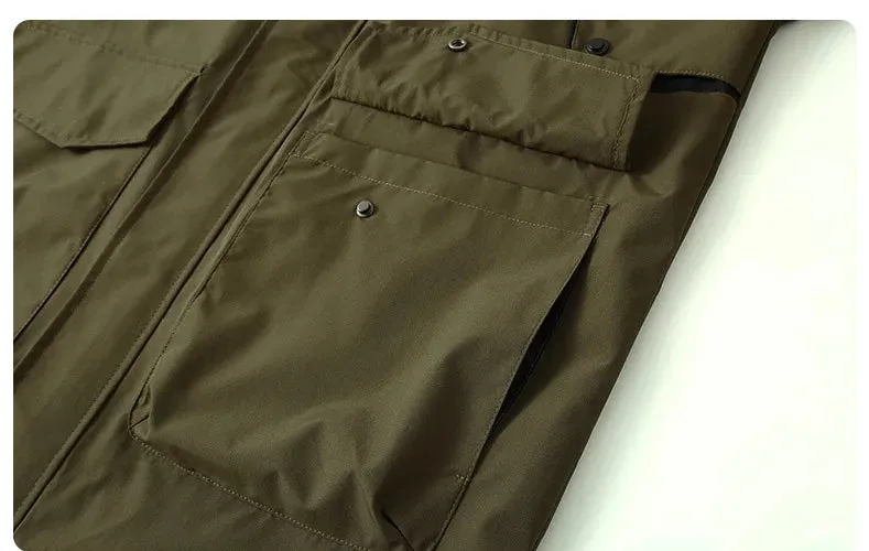 Men's Long Trench  Windbreaker Jacket