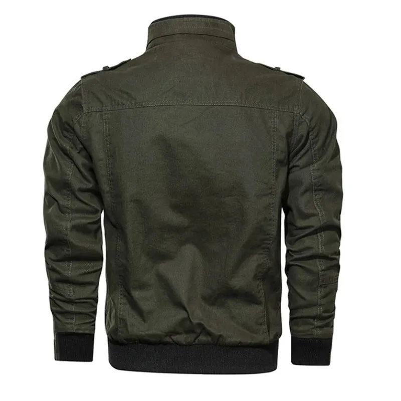 Men's Military Tactical Jacket – Zipper Cargo Cotton Windbreaker